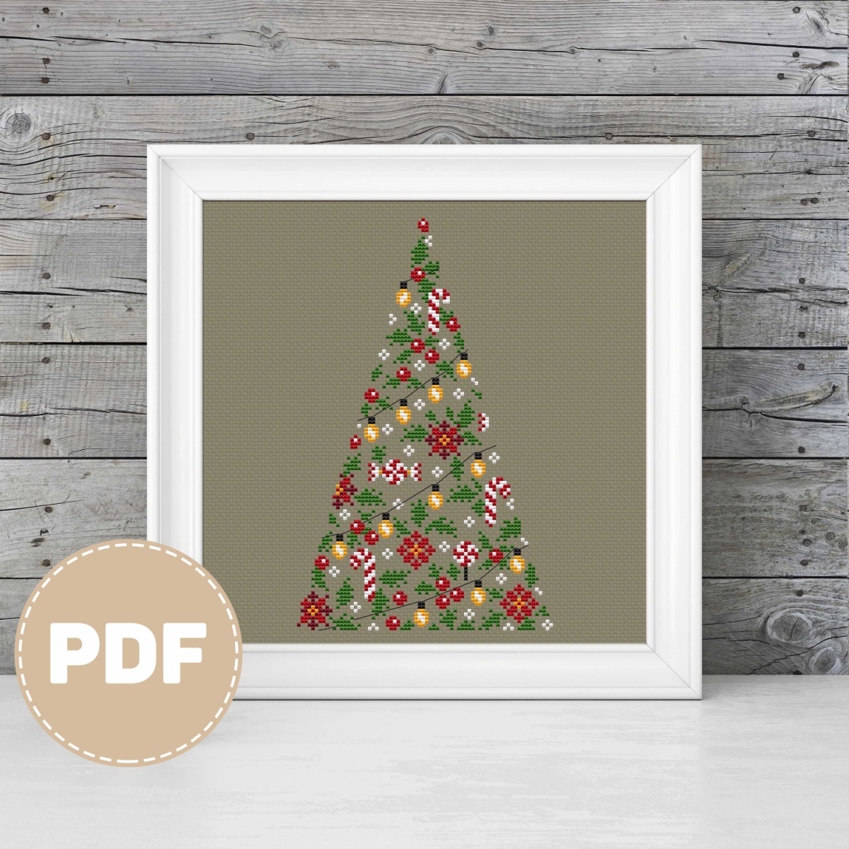 Christmas Tree Simple Cross Stitch Pattern фото 9