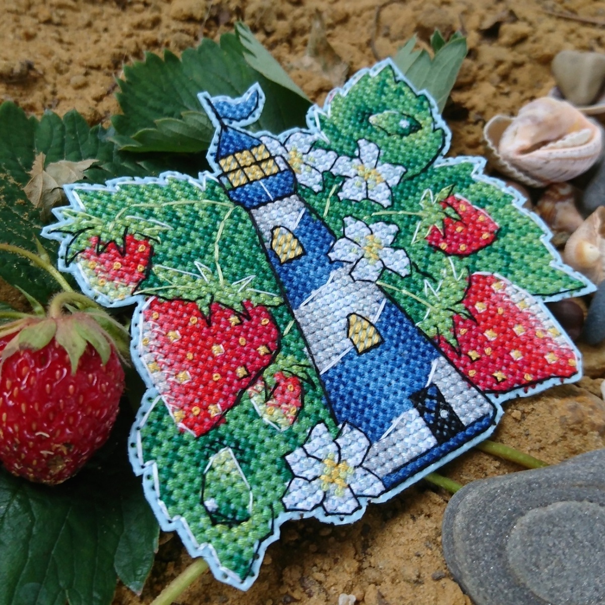 Lighthouse Strawberry Cross Stitch Pattern фото 4