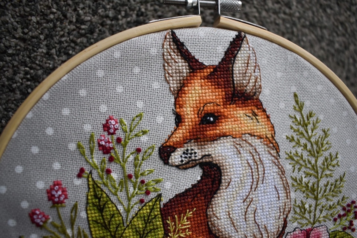 Fox with Flowers Cross Stitch Pattern фото 4