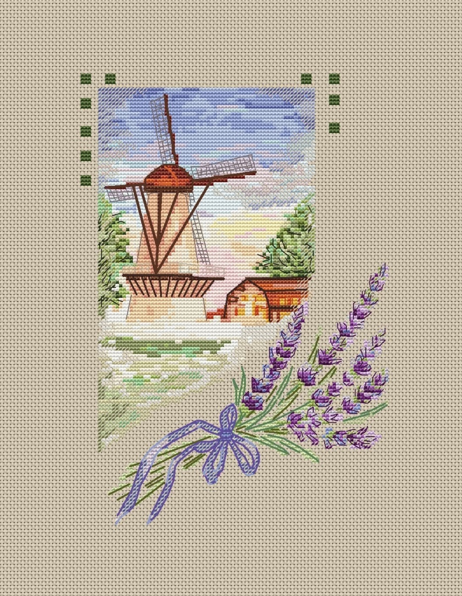 Lavender Mill Cross Stitch Pattern фото 1