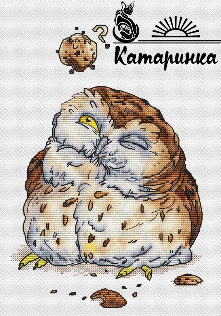 Cookie Owl Cross Stitch Pattern фото 1