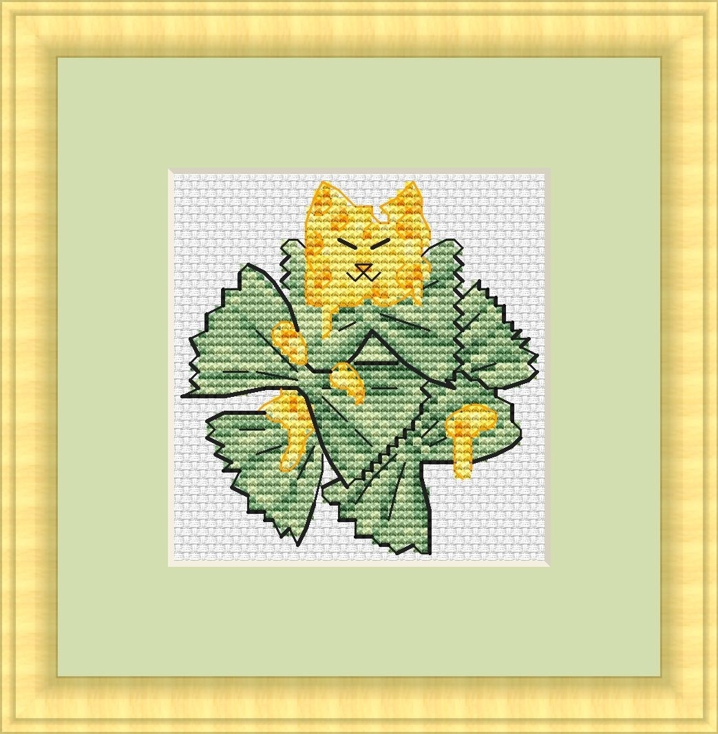 Cat-Farfalle Cross Stitch Pattern фото 1