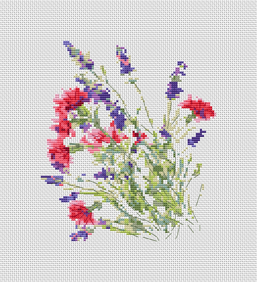 Wildflowers Bouquet Cross Stitch Pattern фото 1