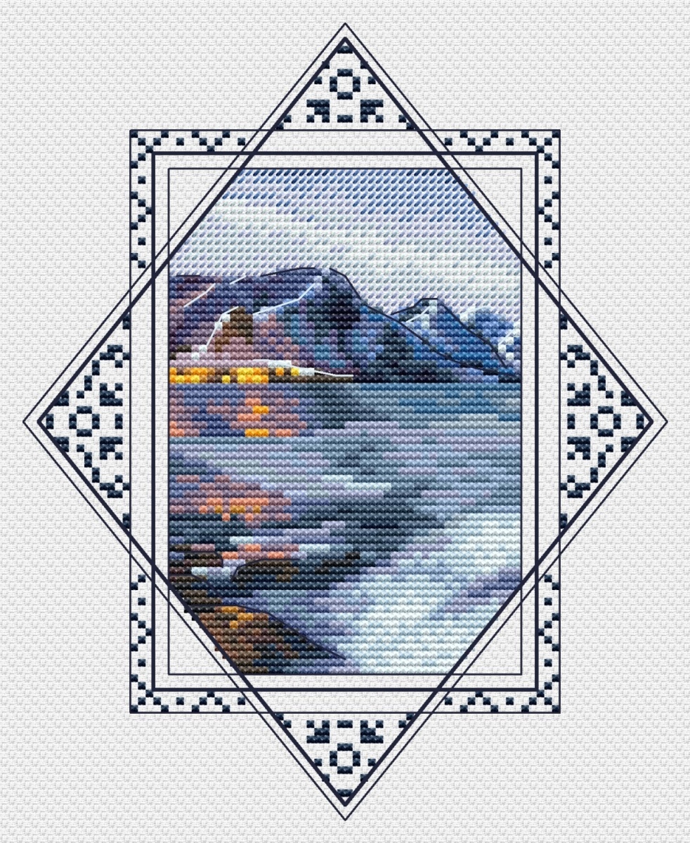 Foggy Lake Cross Stitch Pattern фото 1