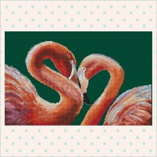 Couple of Flamingos Cross Stitch Pattern фото 2