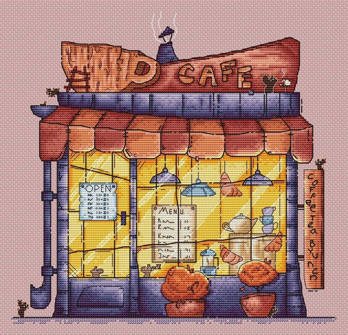 Coffee House Cross Stitch Chart фото 2