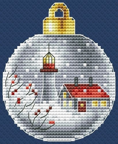 Christmas Bauble. Lighthouse 2 Cross Stitch Pattern фото 1