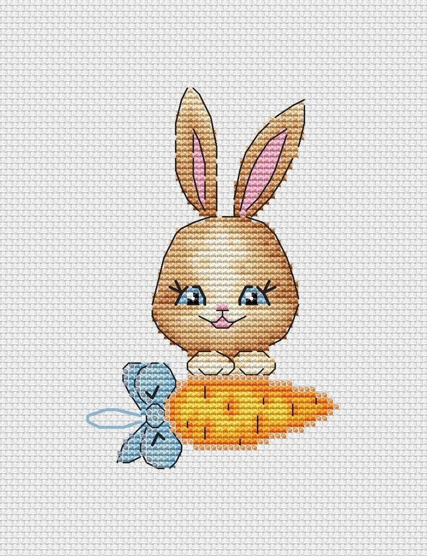 Bunny Louie Cross Stitch Pattern фото 1
