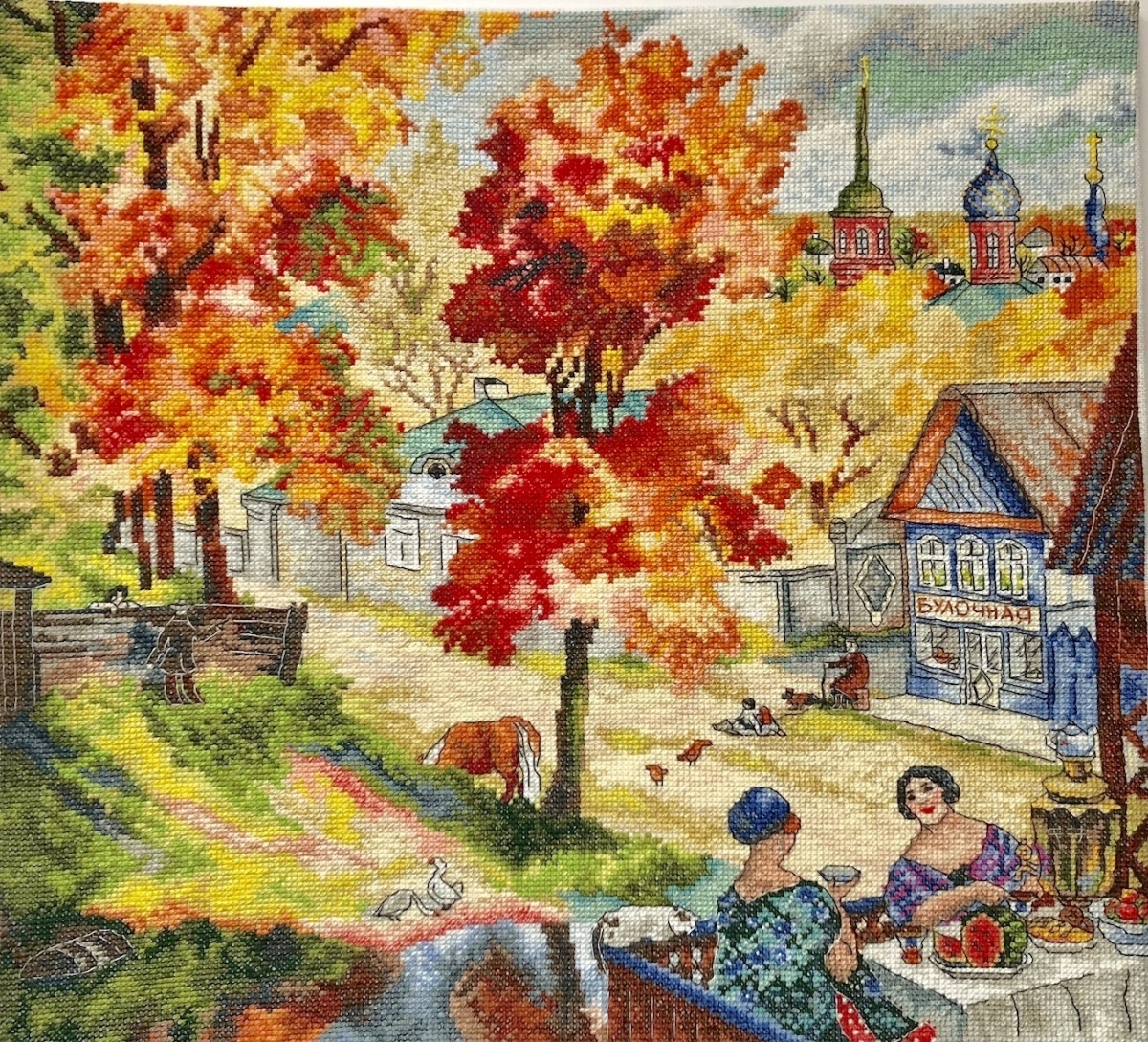 In the City of Autumn Cross Stitch Pattern, code AP-199 Anna Petunova