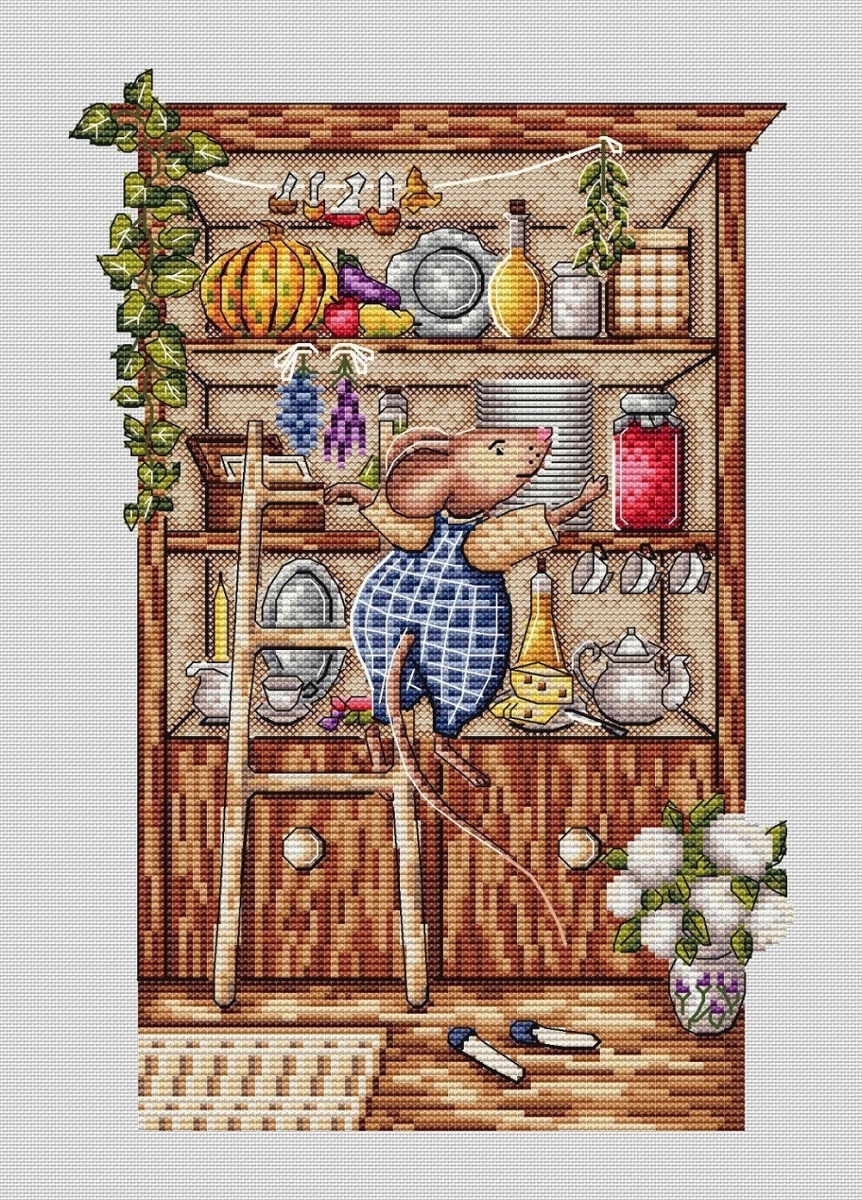Thrifty Mouse Cross Stitch Pattern фото 1