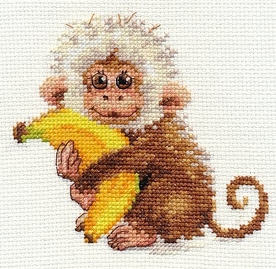 Monkey Cross Stitch Kit фото 1