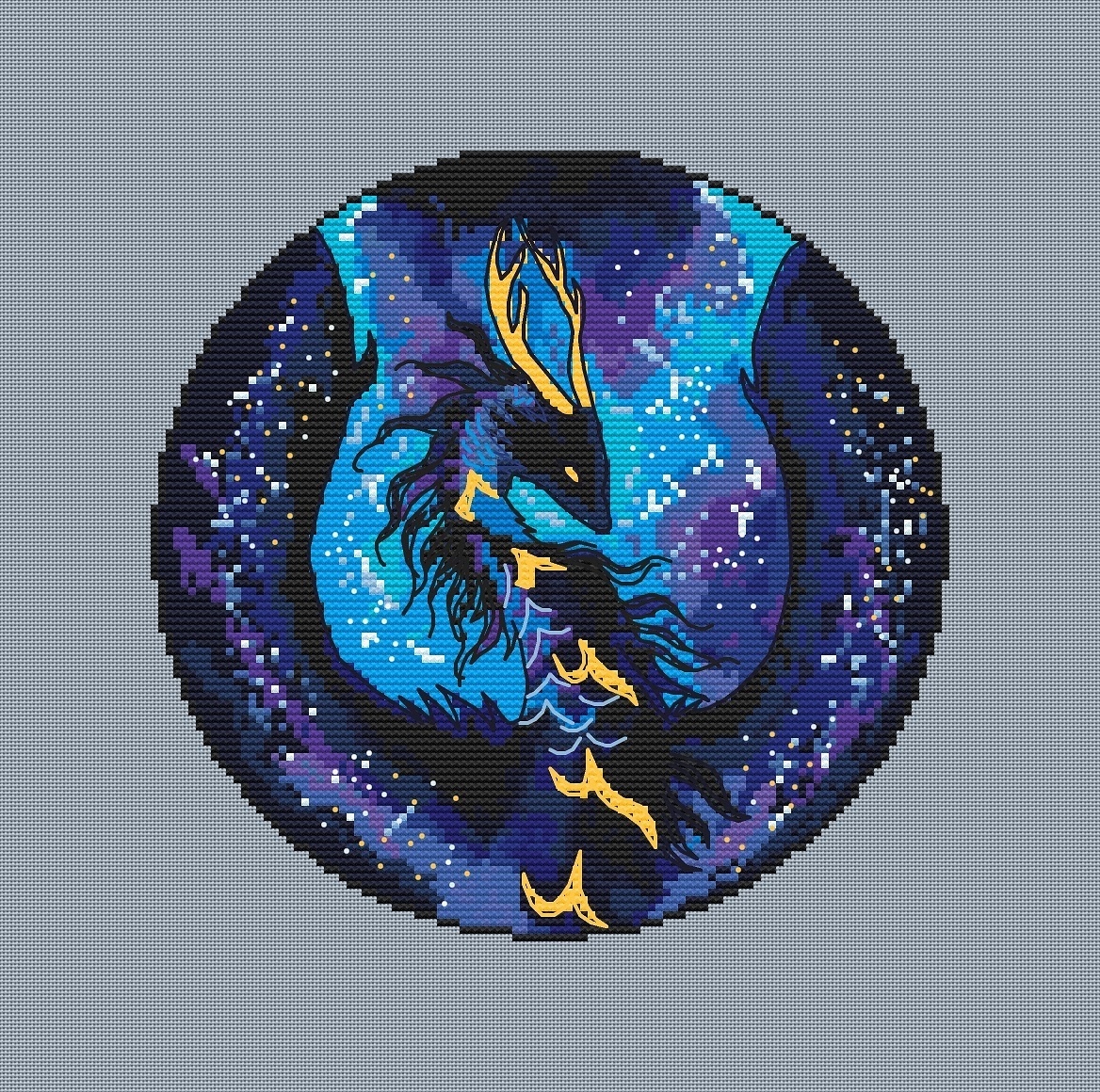 Blue Dragon Cross Stitch Pattern фото 2