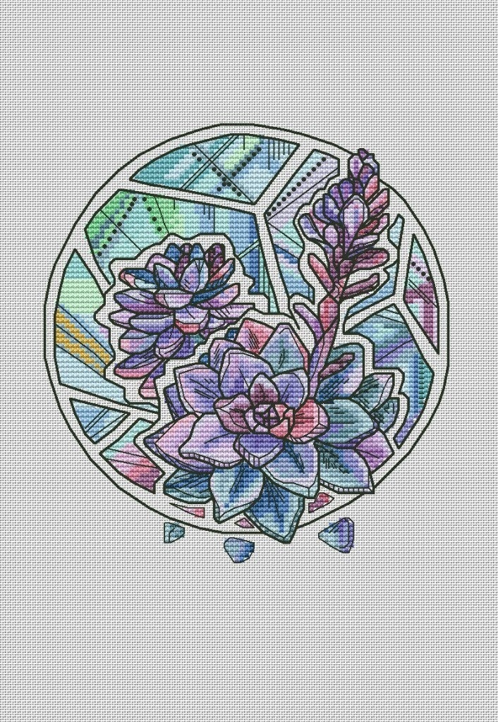 Succulents Cross Stitch Pattern фото 1