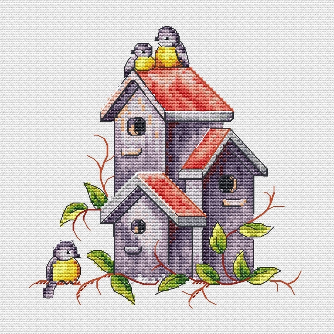Garden Stories. Birdhouse Cross Stitch Pattern фото 1