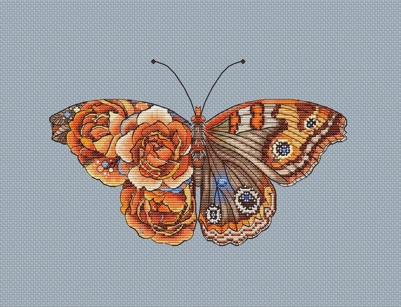 Amber Butterfly Cross Stitch Pattern фото 3