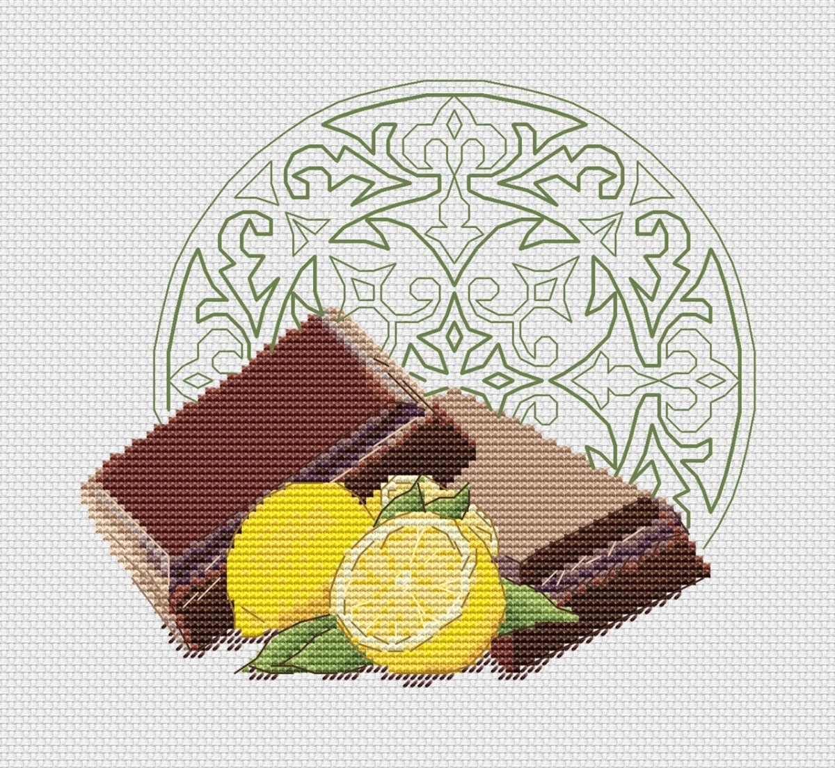Chocolate with Lemon Cross Stitch Pattern фото 1