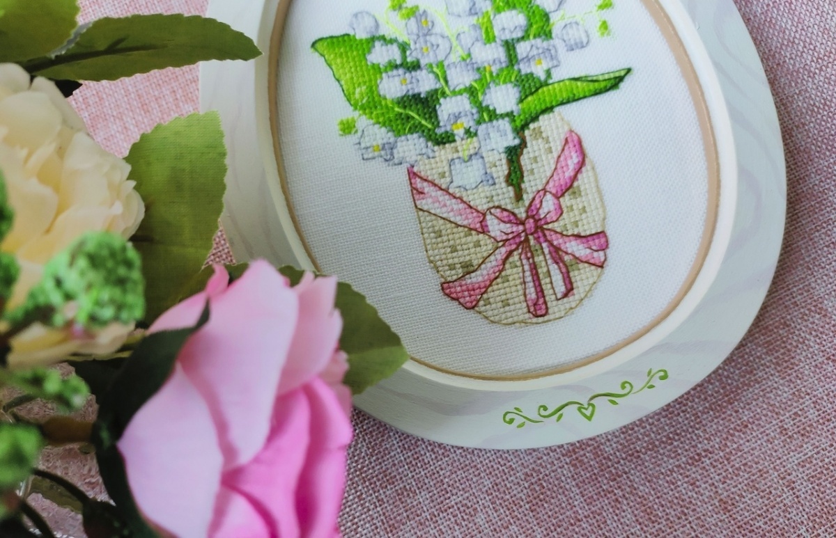 Easter Eggs. Lilies of the Valley Cross Stitch Pattern фото 7