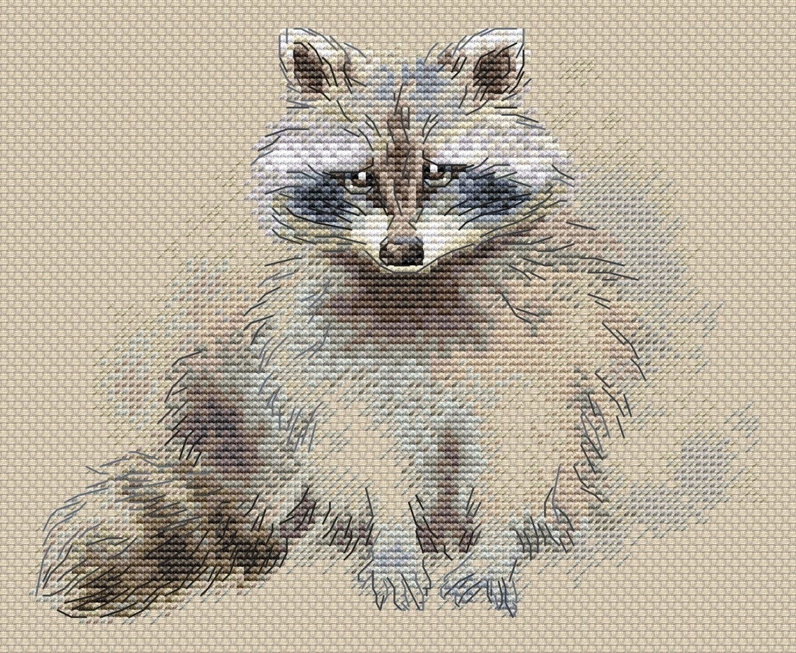 A Raccoon Cross Stitch Chart фото 9