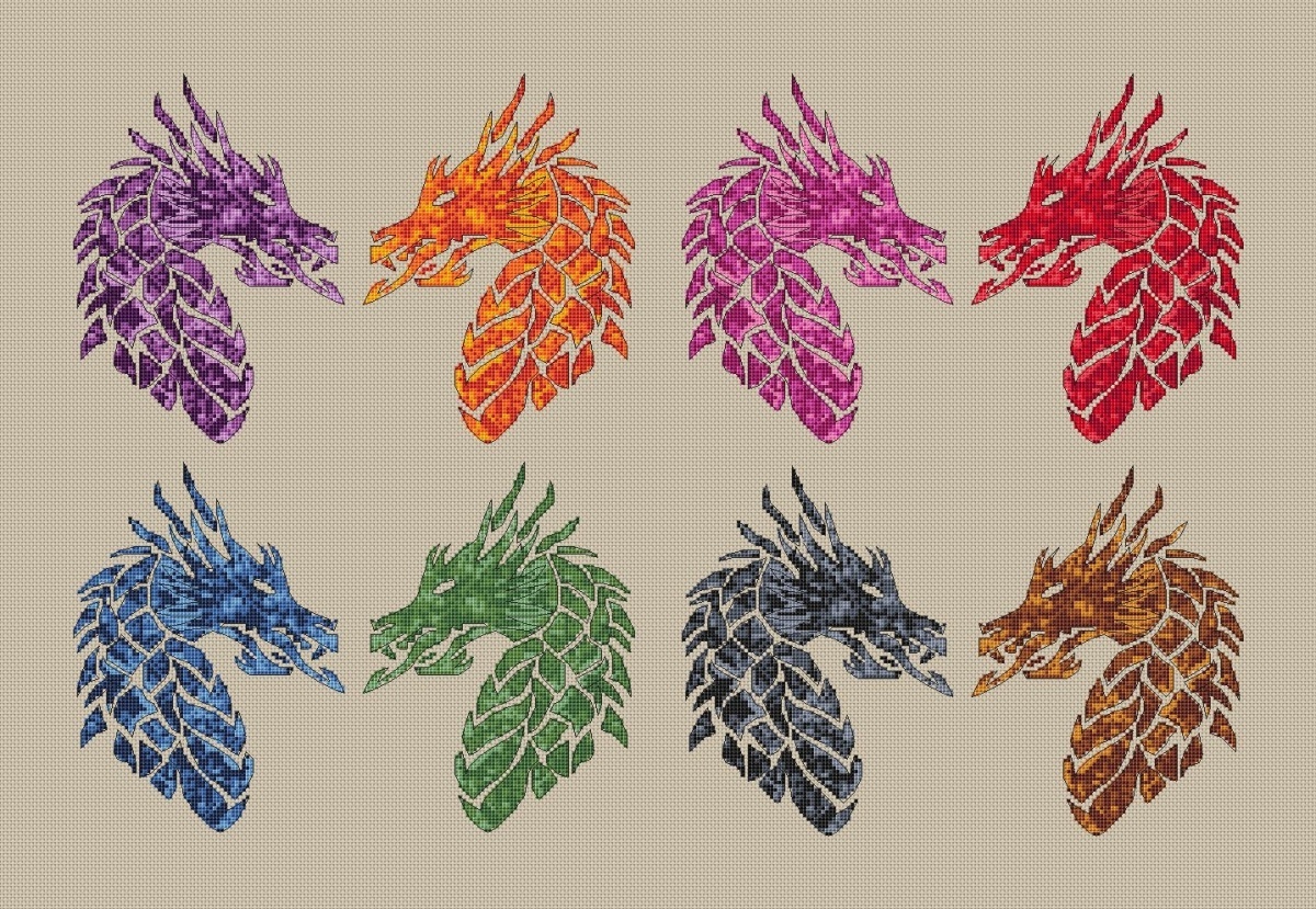 Dragons. Panels Cross Stitch Pattern фото 2