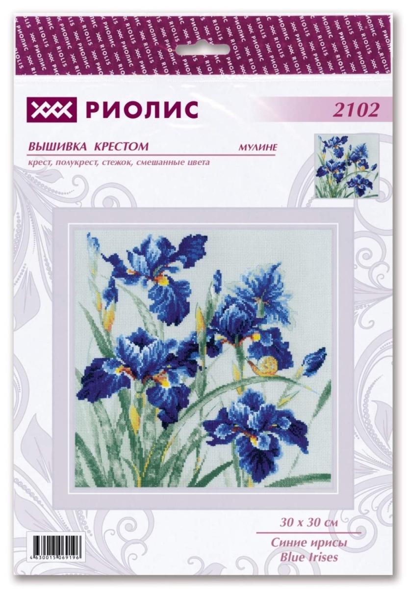 Blue Irises Cross Stitch Kit фото 2