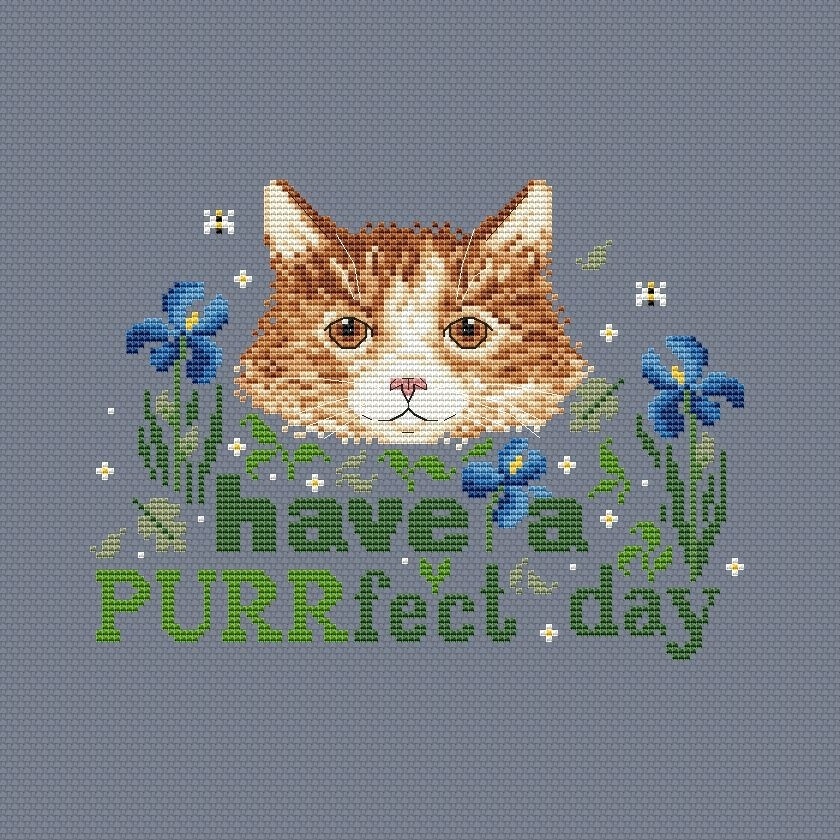 Have a Purrfect Day Cross Stitch Pattern фото 2