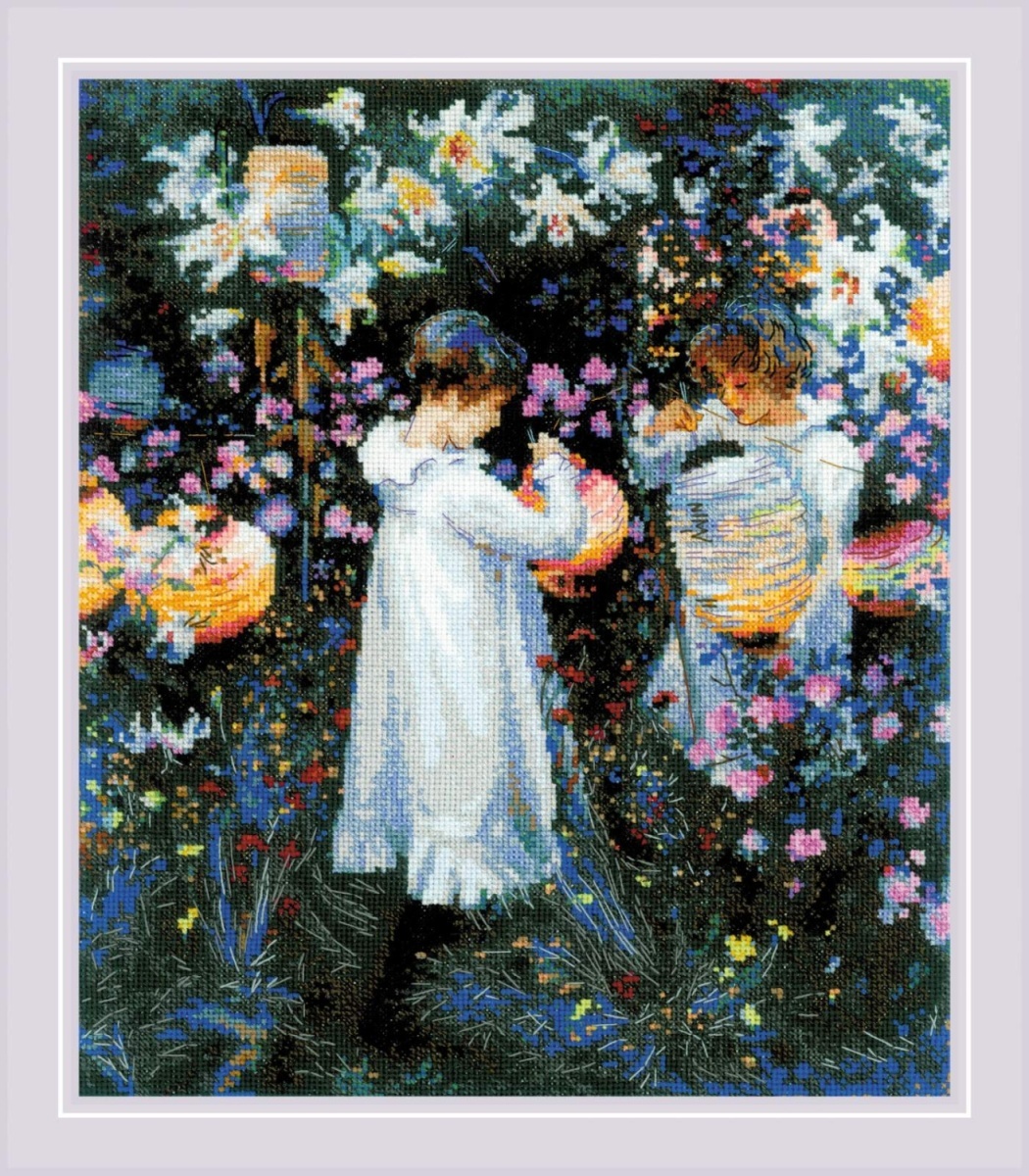 Carnation, Lily, Lily, Rose after J. S. Sargent's Painting Cross Stitch Kit фото 1