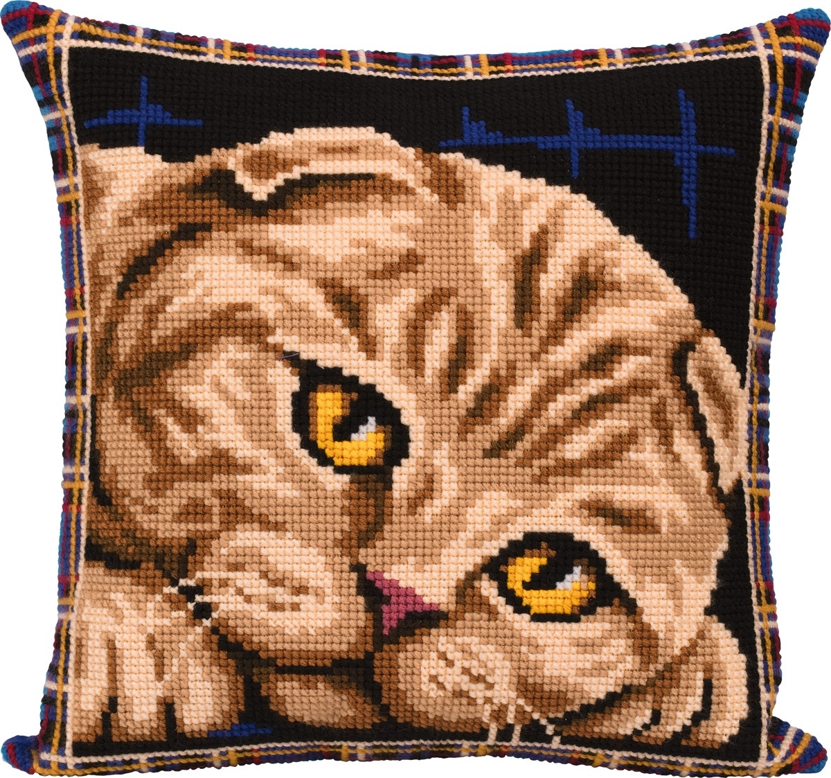 Scottish Fold Cat Cushion Front Cross Stitch Kit фото 1