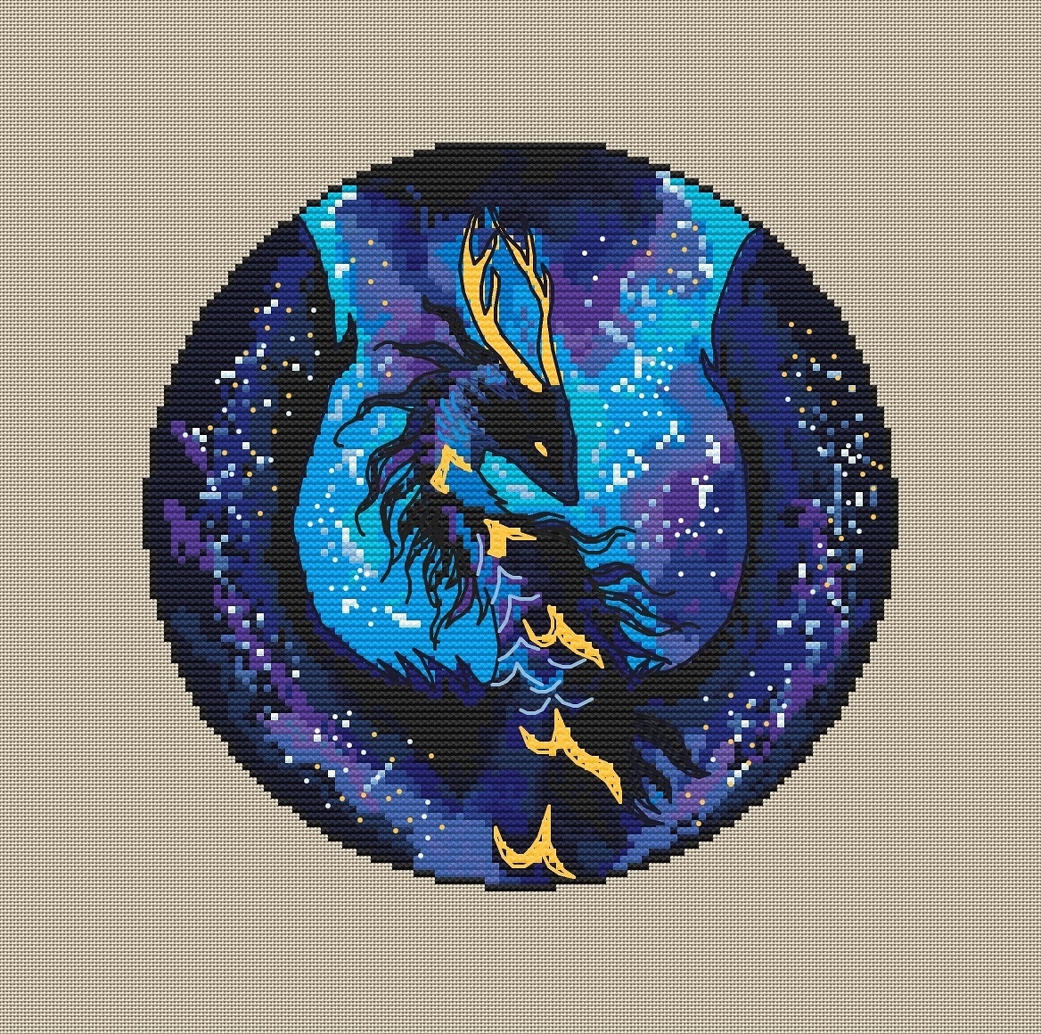 Blue Dragon Cross Stitch Pattern фото 3