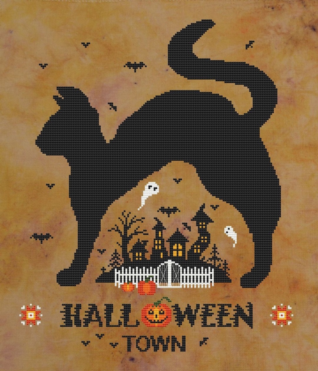 Halloween Town Cross Stitch Pattern фото 1