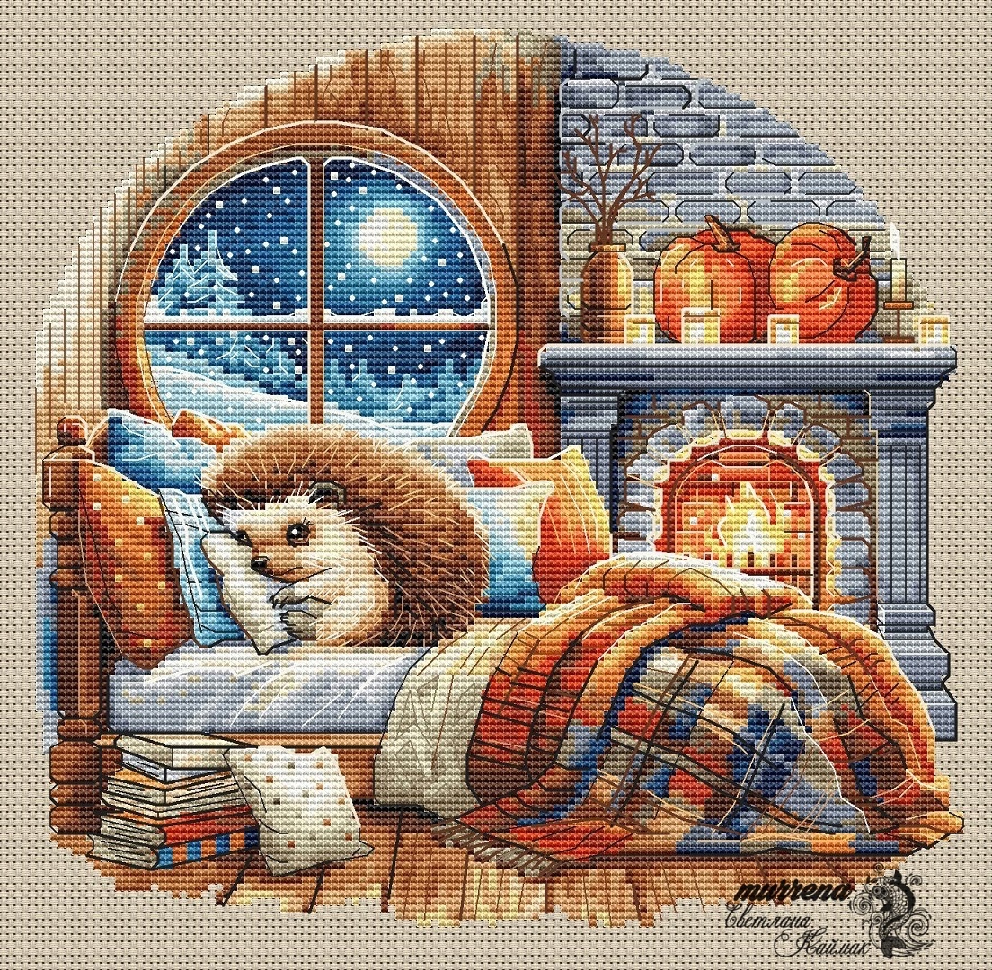 Hedgehog Sweet Dreams Cross Stitch Pattern фото 1