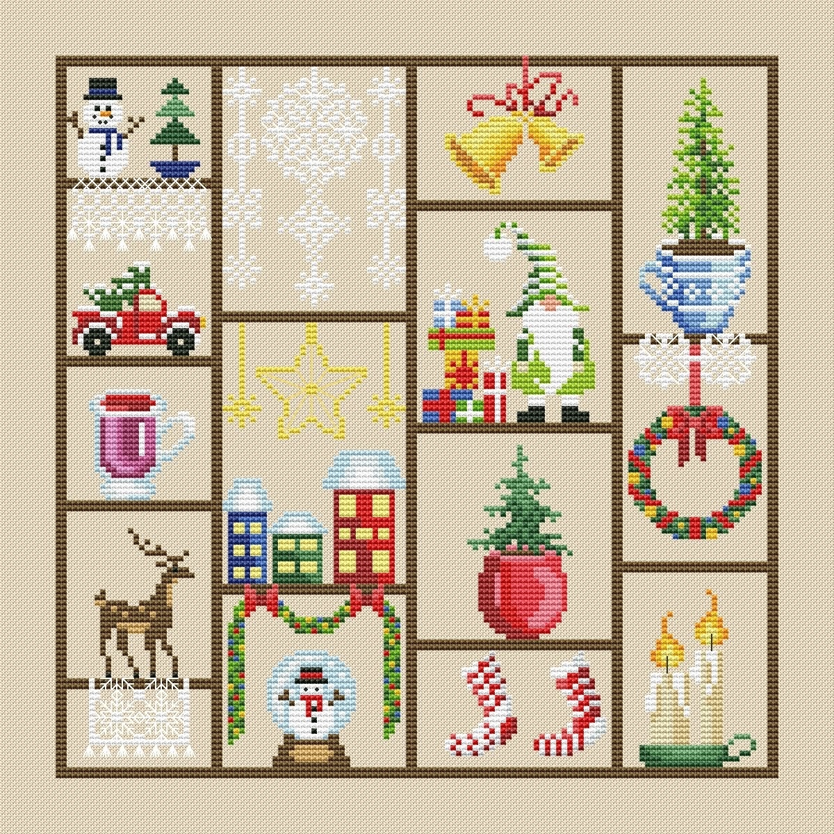 Christmas Shelf Cross Stitch Pattern фото 1