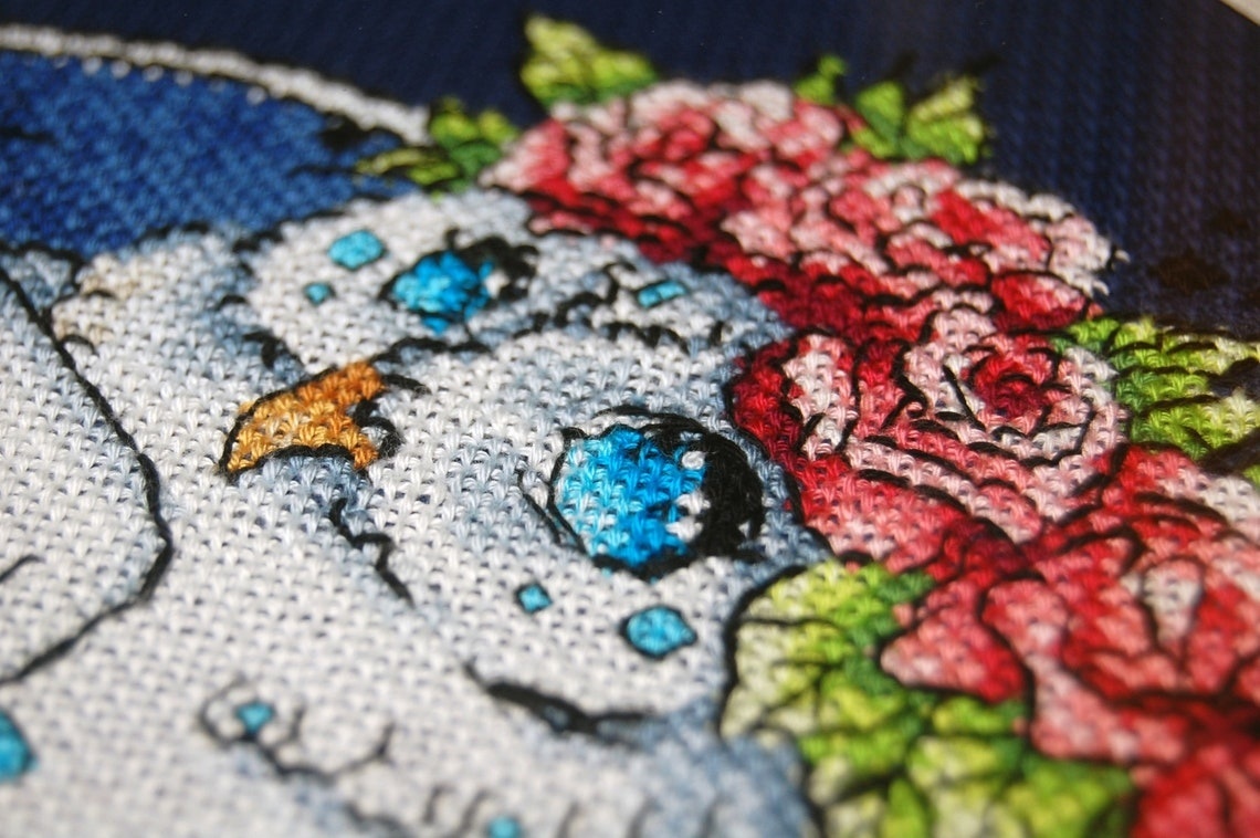 Owl with Roses Cross Stitch Pattern фото 6