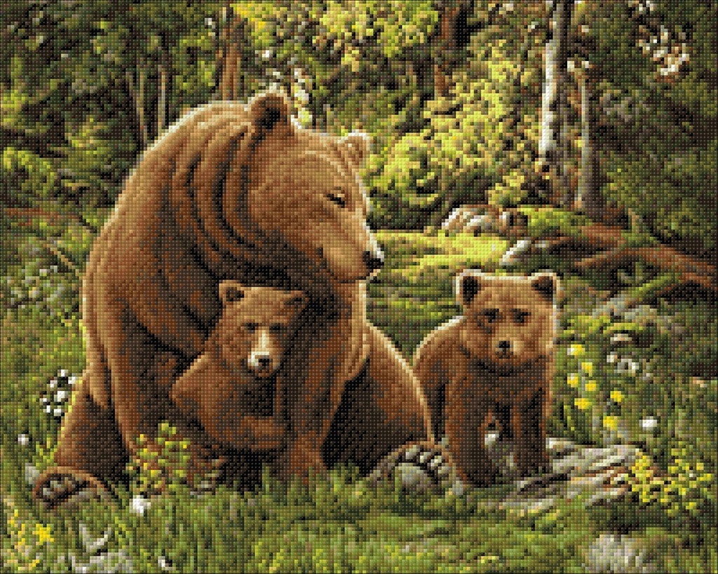 Bear and Cubs Diamond Painting Kit фото 2