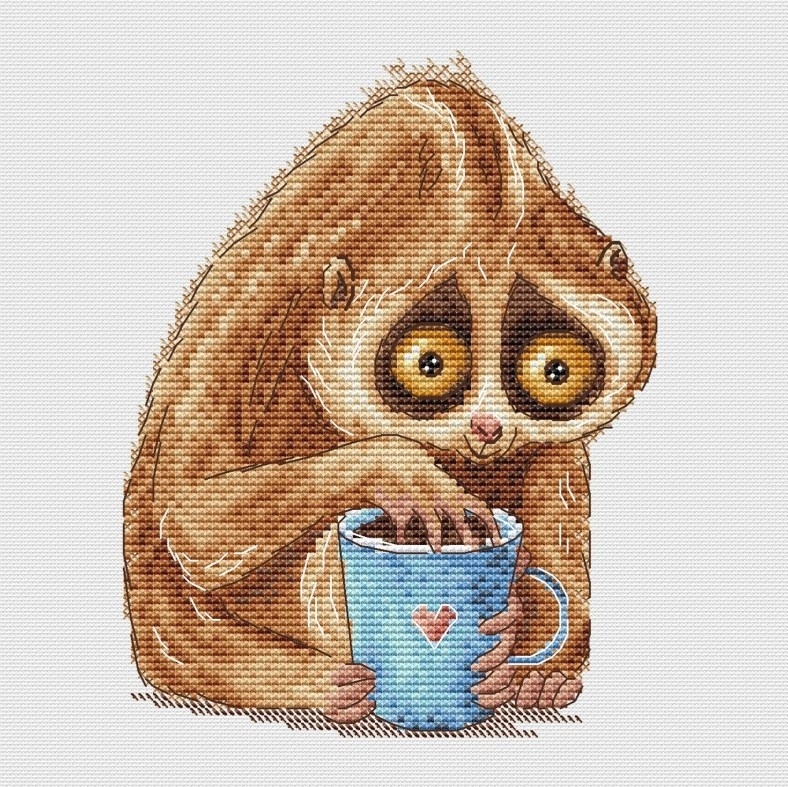 Coffee lovers. Sloth Cross Stitch Pattern фото 2