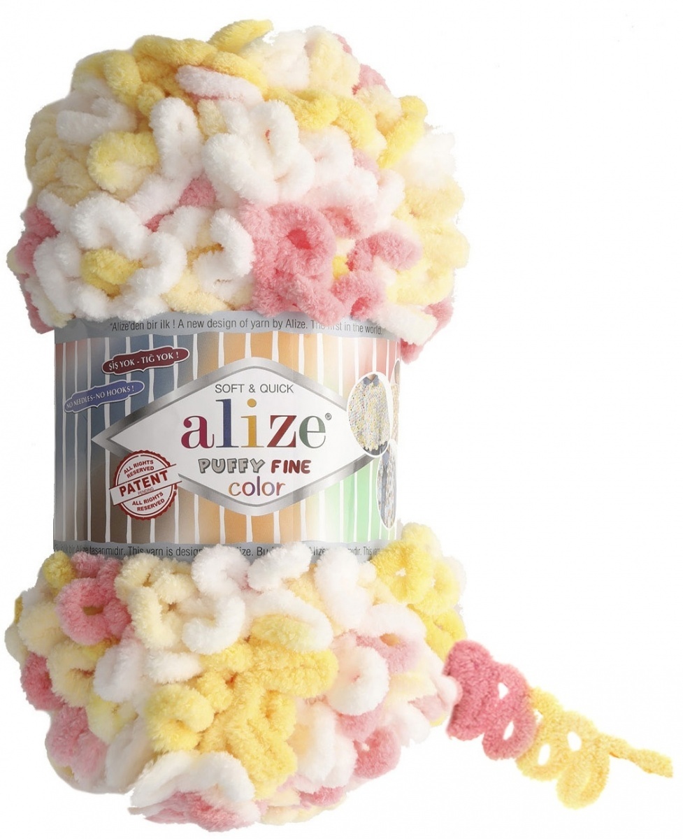 Alize Puffy Fine Color, 100% Micropolyester 5 Skein Value Pack, 500g фото 4