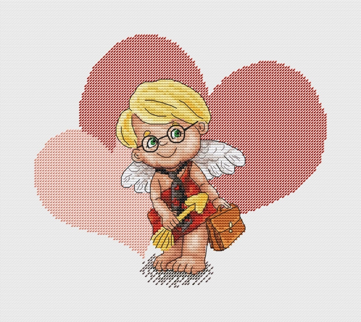 Cupid Businessman Cross Stitch Pattern фото 1
