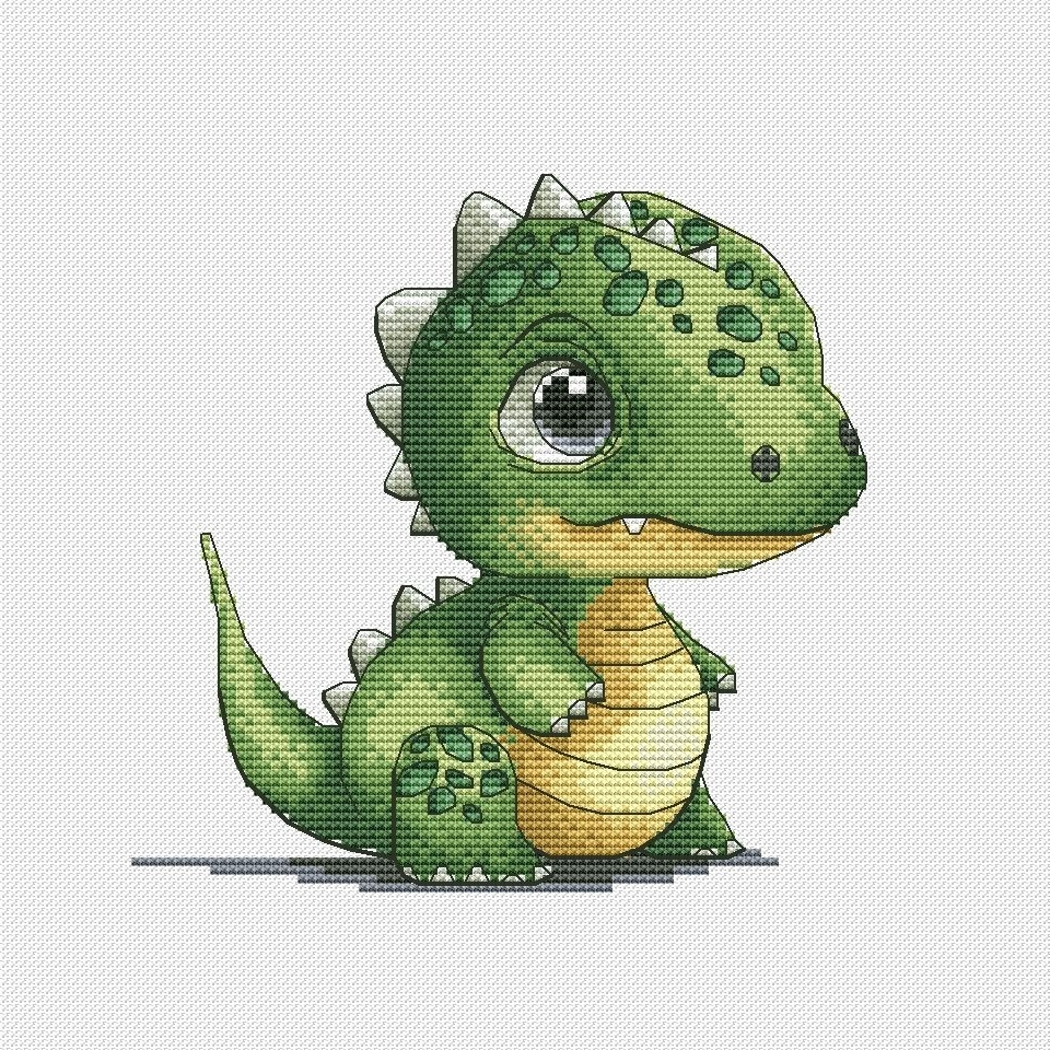 Little Dinosaur Cross Stitch Pattern фото 1