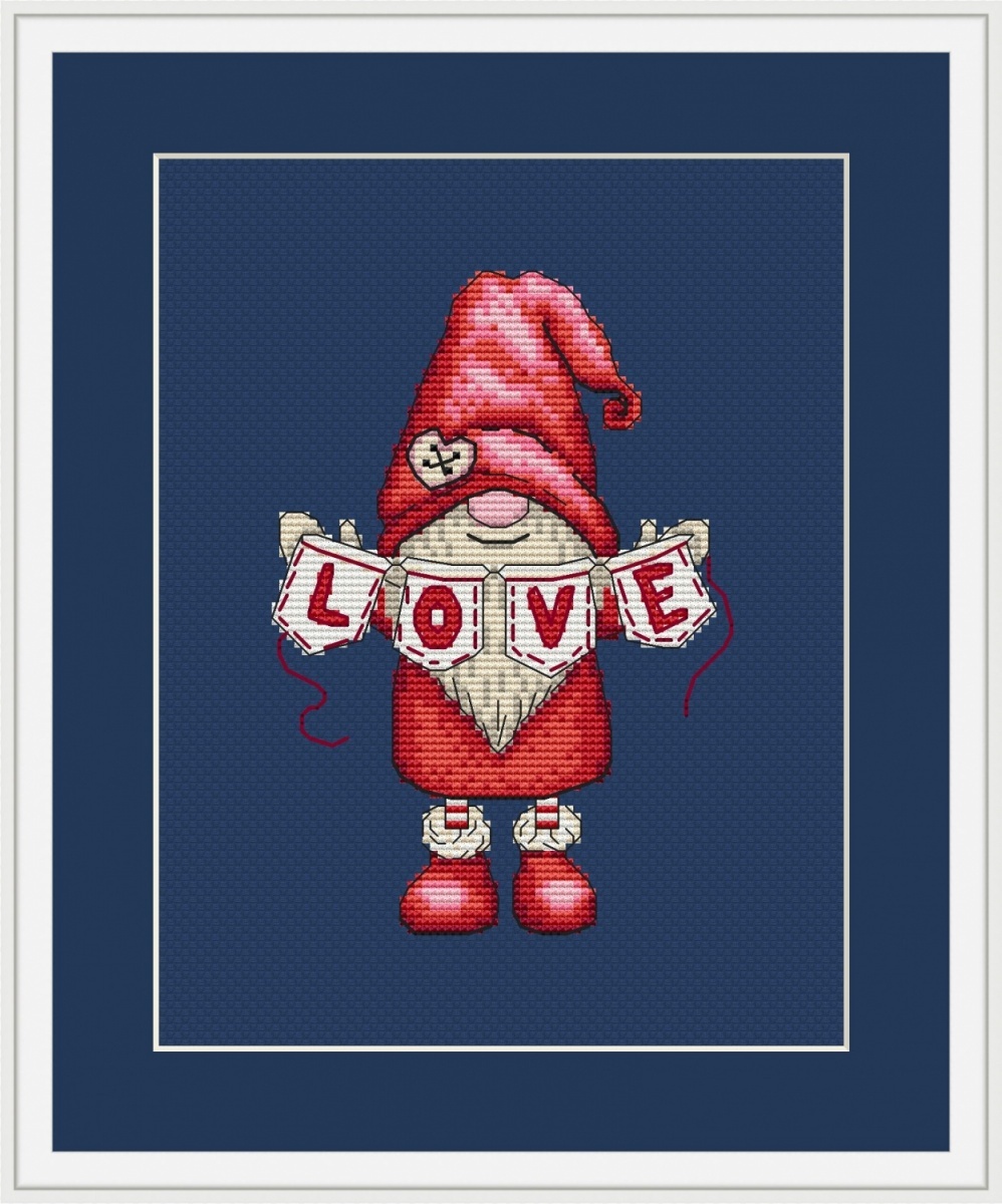 Valentine Gnome Cross Stitch Pattern фото 3