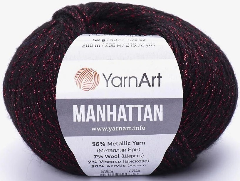 YarnArt Manhattan 7% wool, 7% viscose, 56% metallic, 30% acrylic, 10 Skein Value Pack, 500g фото 5