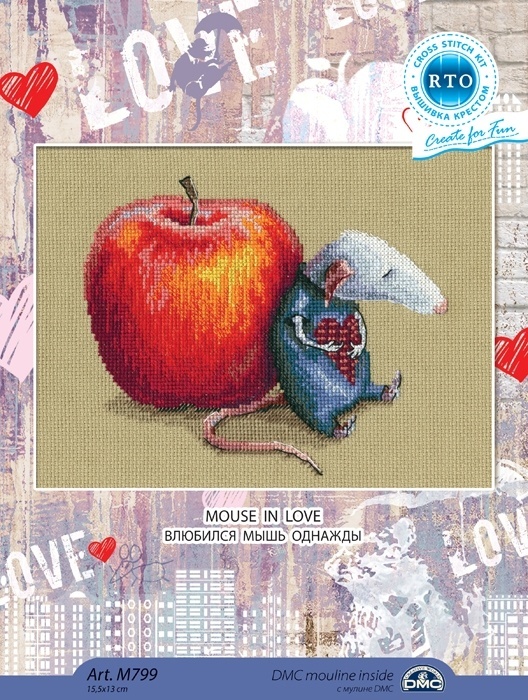 Mouse in Love Cross Stitch Kit фото 2