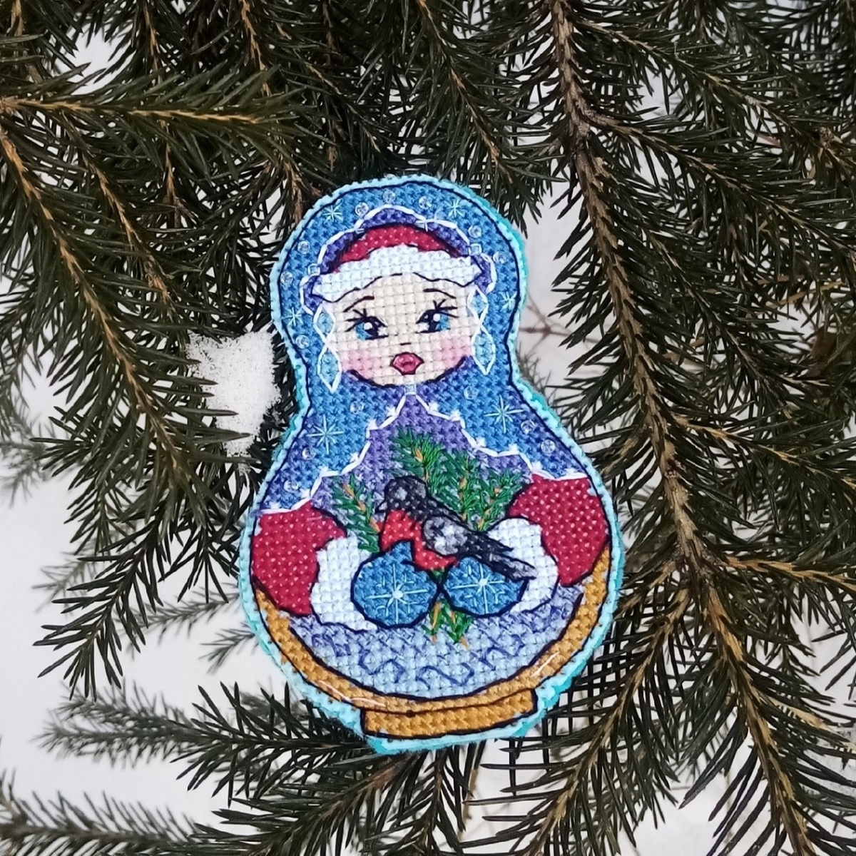 Matryoshka Winter Cross Stitch Pattern фото 2