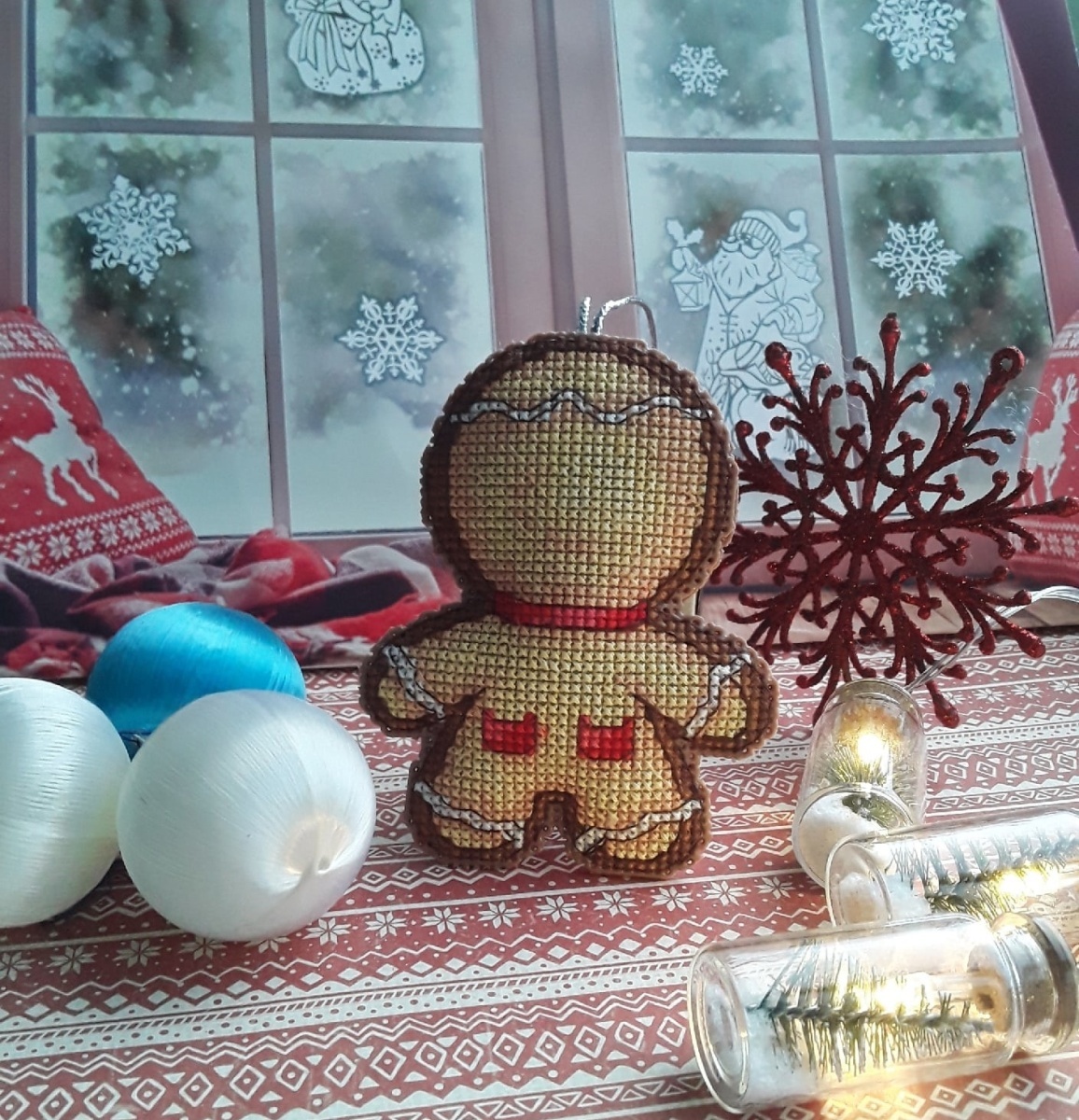 Gingerbread Man Cross Stitch Pattern фото 5
