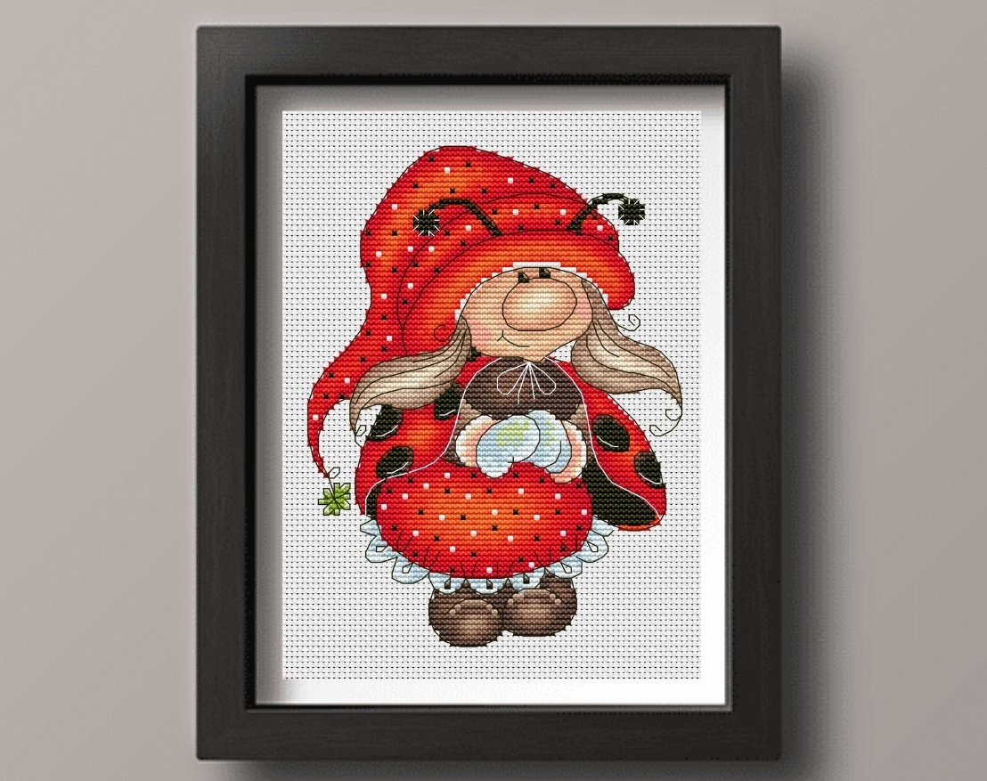 Ladybug Gnome Girl Cross Stitch Pattern фото 2