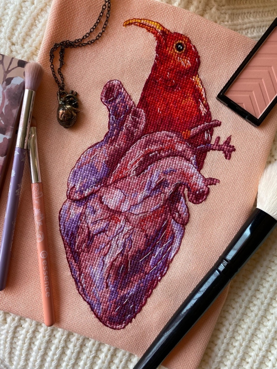 Heart Sunbird Cross Stitch Pattern фото 9