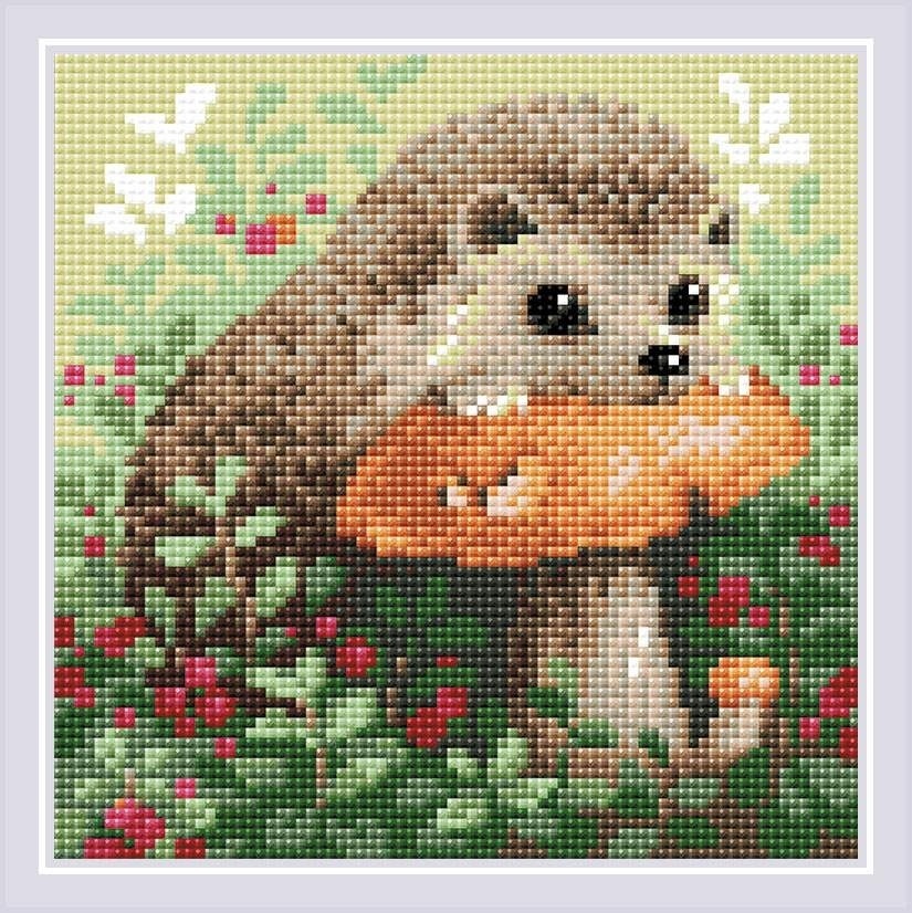 Hedgehog on the Mushroom Diamond Painting Kit фото 1