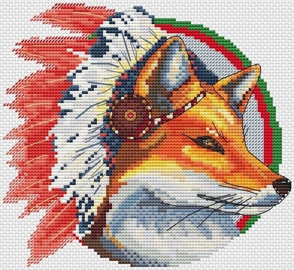 Indian Fox Cross Stitch Pattern фото 1