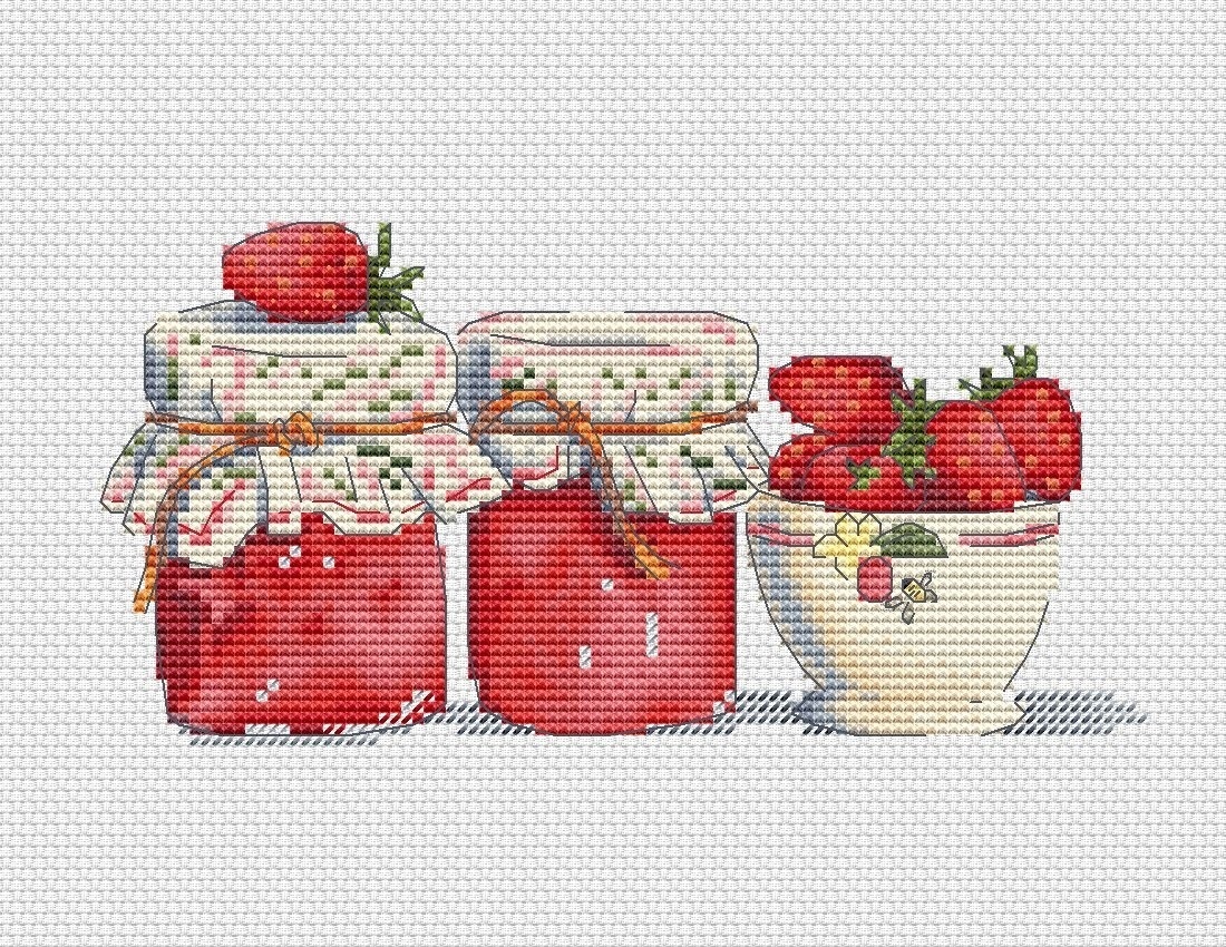 Strawberry Jam Cross Stitch Pattern фото 1