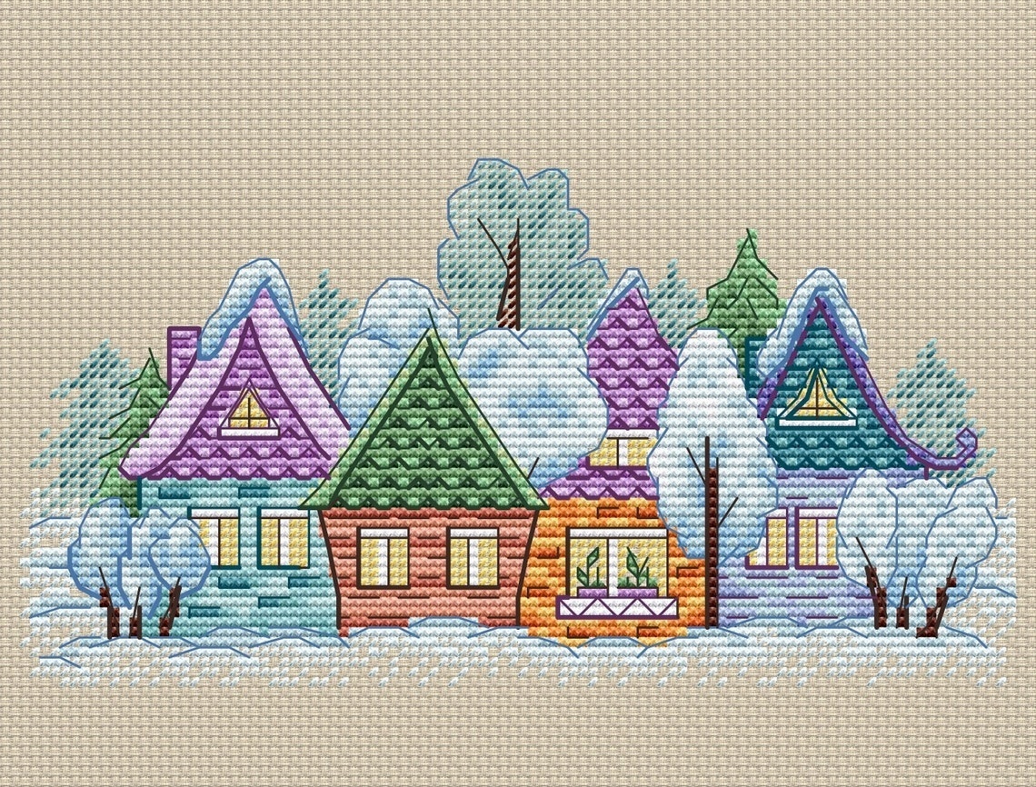 Little Village Cross Stitch Pattern фото 2
