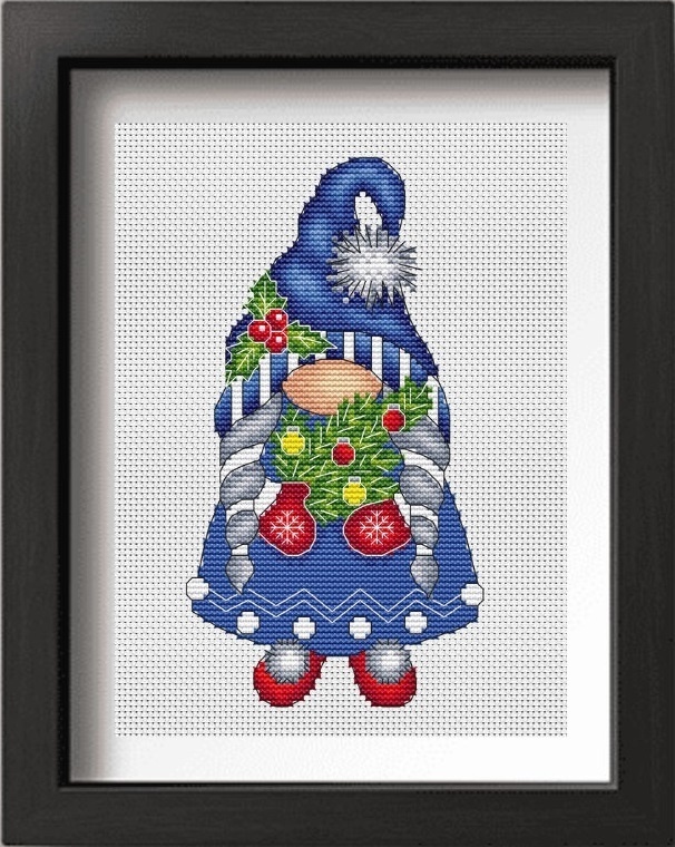 Winter Gnome Girl Cross Stitch Pattern фото 1