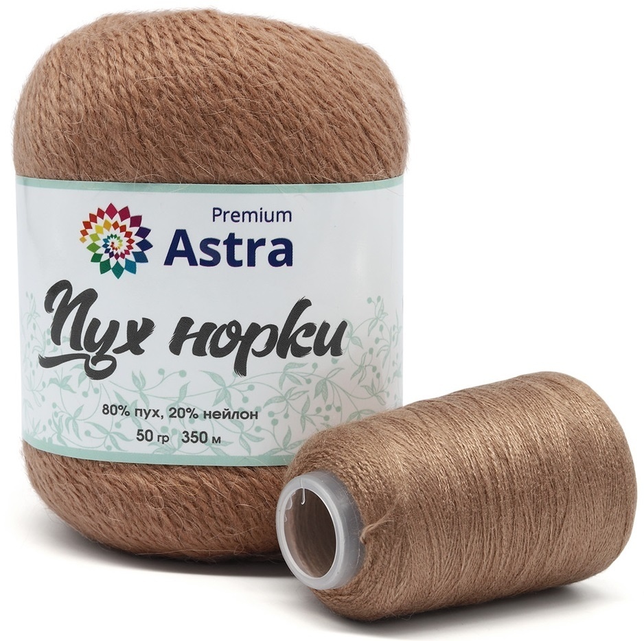 Astra Premium Mink Yarn, 80% mink fluff, 20% nylon, 1 Skein Value Pack, 50g фото 8